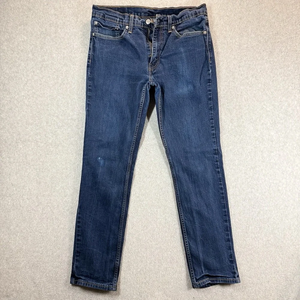 Levis 511 Jeans Mens 34x30‎ Blue Slim Straight Mid Rise Dark Wash Stretch
